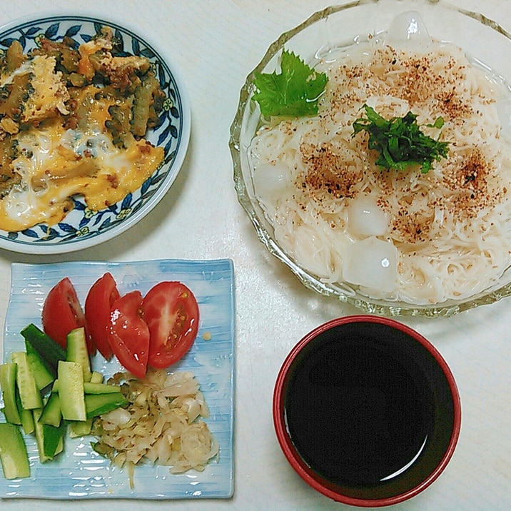 ゴーヤのチャンプルde素麺ランチ